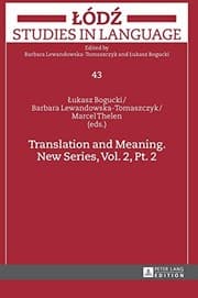 Tapa de Translation and Meaning. New Series, Vol. 2, Pt. 2