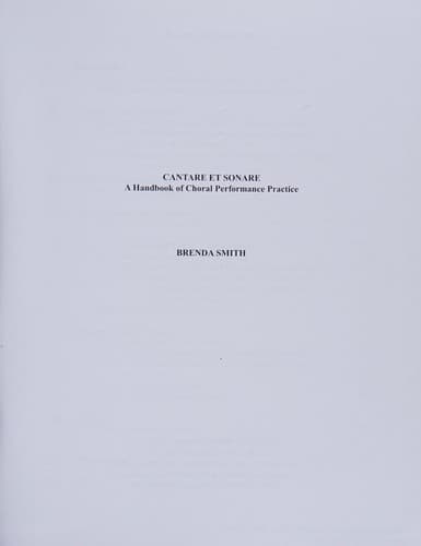 Tapa de Cantare Et Sonare