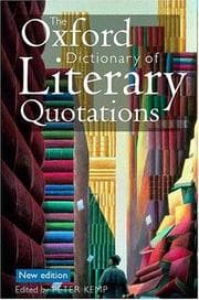 Tapa de The Oxford dictionary of literary quotations