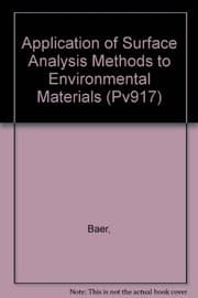 Tapa de Application of Surface Analysis Methods to Environmental Materials (Pv917)