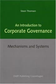 Tapa de An introduction to corporate governance