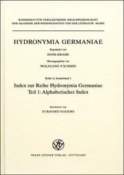 Tapa de Index zur Reihe Hydronymia Germaniae