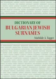 Tapa de Dictionary of Bulgarian Jewish surnames