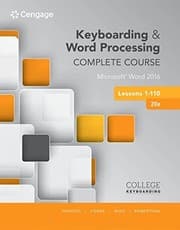 Tapa de Keyboarding and Word Processing, Complete Course, Lessons 1-110