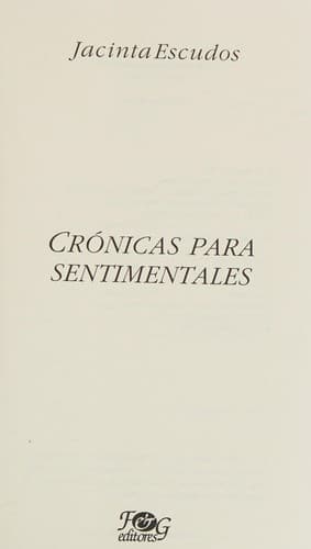 Tapa de Crónicas para sentimentales