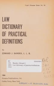 Tapa de Law dictionary of practical definitions