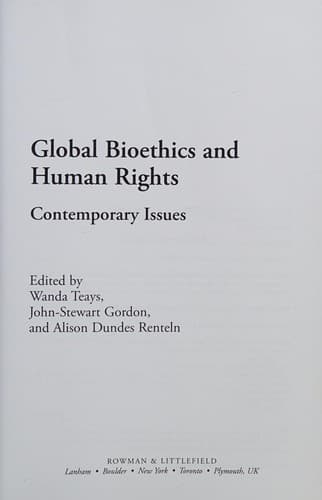 Tapa de Global Bioethics and Human Rights