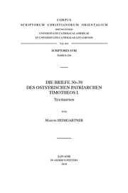 Tapa de Briefe 30-39 des Ostsyrischen Patriarchen Timotheos I