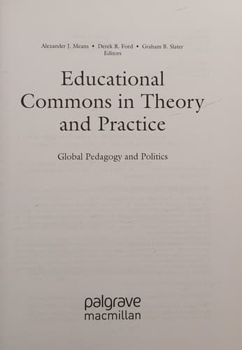 Tapa de Educational Commons in Theory and Practice