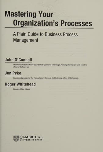 Tapa de Mastering your organization's processes
