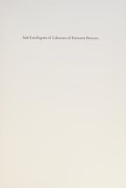Tapa de Sale catalogues of libraries of eminent persons