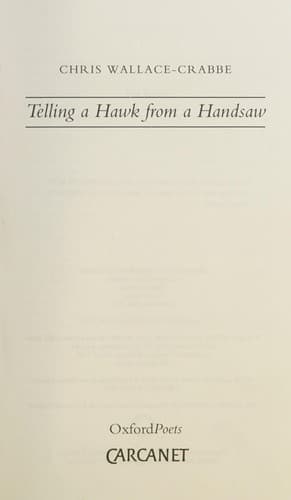 Tapa de Telling a hawk from a handsaw