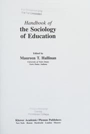 Tapa de Handbook of the sociology of education
