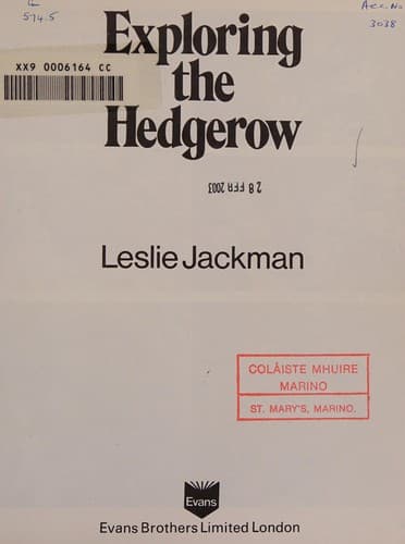 Tapa de Exploring the hedgerow