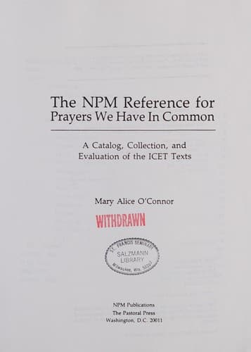 Tapa de The NPM reference for Prayers we have in common