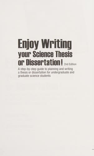 Tapa de Enjoy Writing Your Science Thesis or Dissertation!