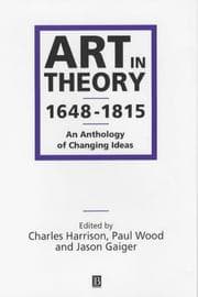 Tapa de Art in theory, 1648-1815