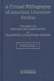 Tapa de A critical bibliography of American literature studies