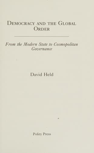 Tapa de Democracy and the global order