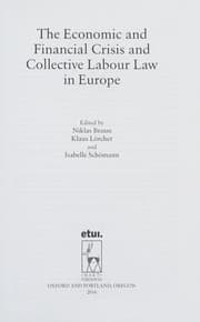 Tapa de The economic and financial crisis and collective labour law in Europe