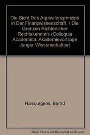 Tapa de Die Sicht des Äquivalenzprinzips in der Finanzwissenschaft