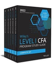 Tapa de Wiley's Level I CFA Program Study Guide 2022