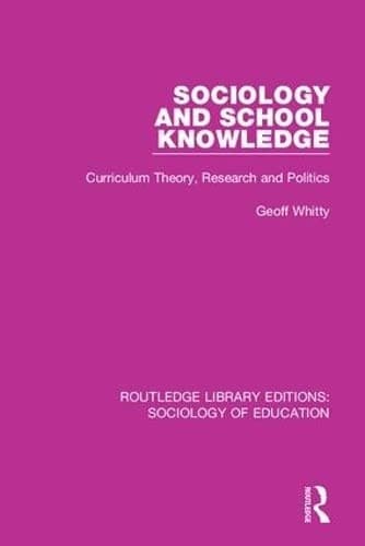 Tapa de Sociology and School Knowledge