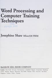 Tapa de Word Processing and Computer Training Techniques