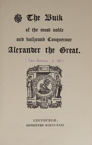 Tapa de The buik of the most noble and vailzeand conquerour Alexander the Great