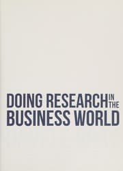Tapa de Doing Research in the Business World