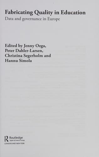 Tapa de Fabricating Quality in Education