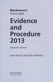 Tapa de Evidence and Procedure 2013