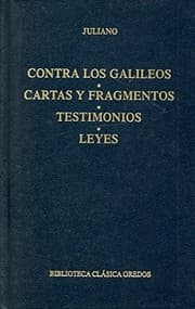 Tapa de Contra los galileos ; Cartas y fragmentos ; Testimonios ; Leyes