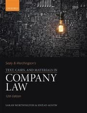 Tapa de Sealy and Worthington's Text, Cases, and Materials in Company Law