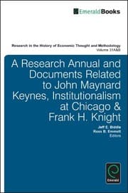 Tapa de Research Annual and Documents Related to John Maynard Keynes, Institutionalism at Chicago and Frank H. Knight