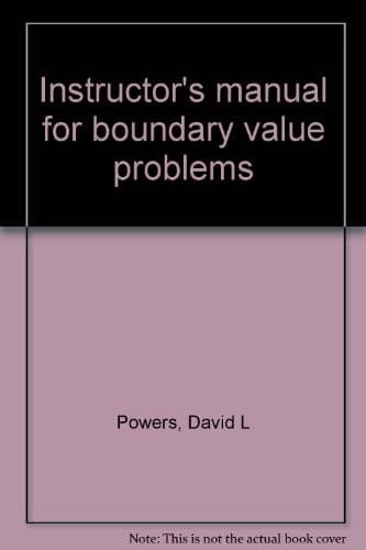 Tapa de Instructor's manual for boundary value problems