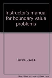 Tapa de Instructor's manual for boundary value problems