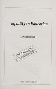 Tapa de Equality in Education