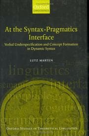 Tapa de At the syntax-pragmatics interface