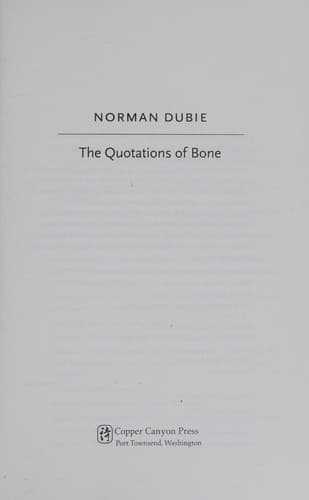 Tapa de Quotations of Bone