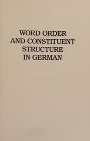 Tapa de Word order and constituent structure in German