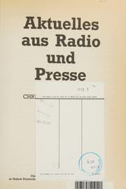 Tapa de Aktuelles Aus Radio Und Presse
