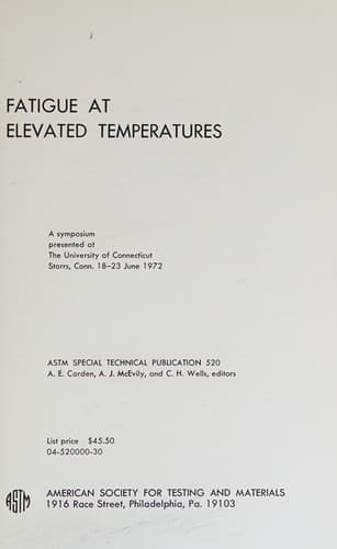 Tapa de Fatigue at elevated temperatures