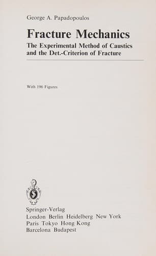 Tapa de Fracture Mechanics