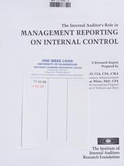 Tapa de The internal auditor's role in management reporting on internal control