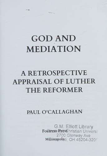 Tapa de God and Mediation