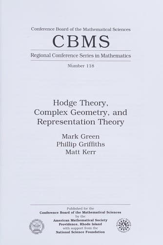 Tapa de Hodge theory, complex geometry, and representation theory