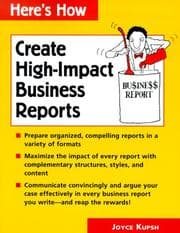 Tapa de Create high impact business reports