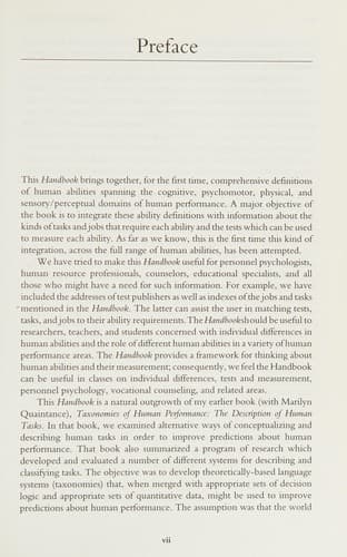 Tapa de Handbook of human abilities