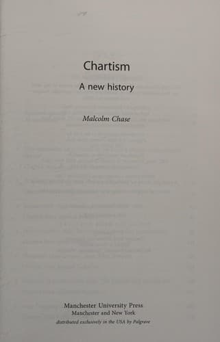 Tapa de CHARTISM: A NEW HISTORY